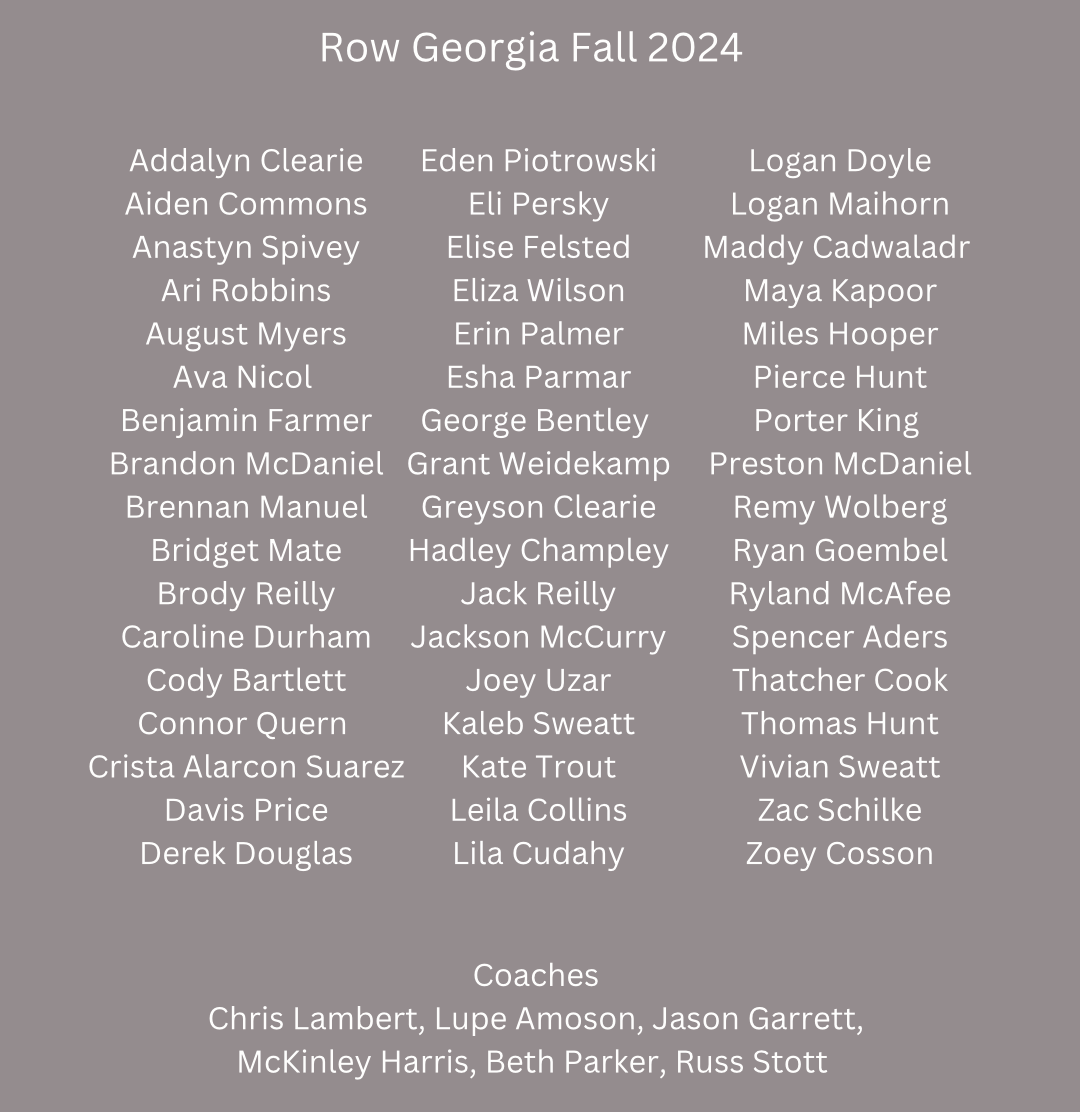 Merch - Row Georgia Hoodie Sweatshirt - Includes all youth rower & coach names