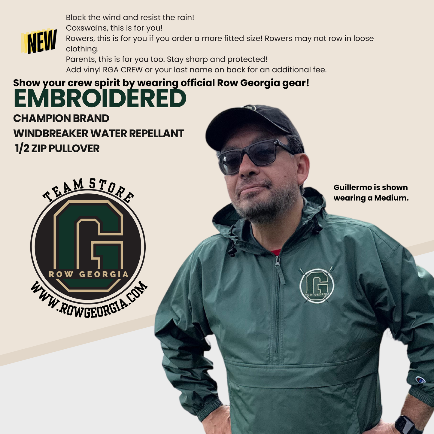 Merch - Champion Windbreaker and Rain Water Repellant 1/2 zip pullover